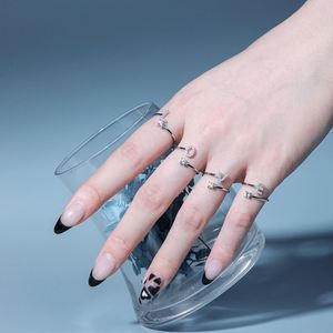 Dylam Best Bagues de mariage ajustables en argent sterling 925 avec diamant et lettre initiale A-Z, empilables, en oxyde de zirconium 5A - Product Image 5