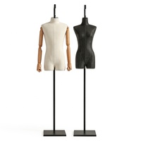 Mannequin de vitrine de magasin de vêtements, torse féminin sans tête en fibre de verre, demi-corps, pour robe de mariée, avec bras en bois