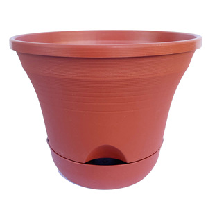 Maceta de resina autorregante, redonda, gruesa, estilo romano, para jardinería en casa, macetero de escritorio o de pie. - Product Image 2