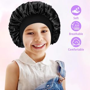 Bonnet de nuit unisexe en satin tie-dye pour enfants, style européen et américain, élastique, toutes saisons, 48-50 cm, vente chaude transfrontalière ET01 - Product Image 2