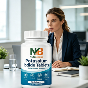 Tabletas de Yoduro de Potasio para el Equilibrio Hormonal de la <span class=keywords><strong>Tiroides</strong></span>, Aptas para Dietas Cetogénicas, Marca Privada - Product Image 1