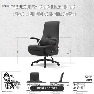 เก้าอี้สำนักงานผู้บริหารหนังแท้ทันสมัยตามหลักสรีรศาสตร์ พร้อมฟังก์ชั่นนวด ปรับระดับความสูงได้ เหมาะสำหรับใช้ในบ้าน - Product Image 2