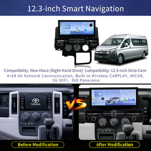 วิทยุติดรถยนต์ขนาด 12.3 นิ้ว รองรับ Wireless Carplay และ Android Auto พร้อมระบบนำทาง GPS หน้าจอสัมผัส IPS 2K สำหรับรถยนต์โตโยต้า ไฮเอซ ปี 2019-2024 - Product Image 5
