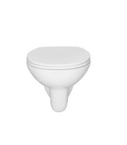 WC suspendu monobloc sans bride aux normes européennes avec chasse double et siphon en P en céramique pour lavabo et salle de bain - Product Image 2