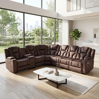Canapé d'angle inclinable électrique haut de gamme Frank à gravité zéro avec haut-parleur Bluetooth pour villa et home cinéma