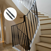 Balustres coniques ronds creux en fer forgé noir de haute qualité LD-Metal pour balcons et escaliers