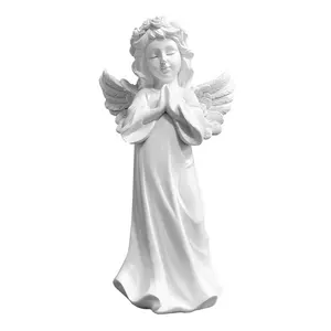 Resina anjo artesanal, sala de estar, figuras de anjo religioso, ornamentos, estátua de casa, artesanatos, decoração de mesa