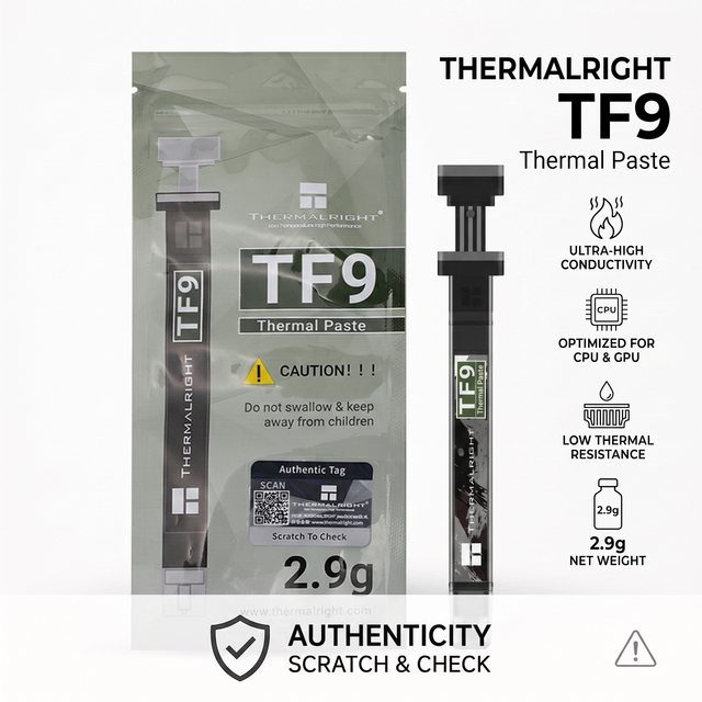 Original Thermalright TF9 2.9g Heatsink Paste High Conductivity 14W / M-k Thermal Compound for Gaming PC