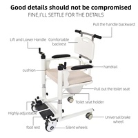 Chaise de transfert pour patient à domicile 180 ° Commode à siège séparé pour personnes âgées, pour le transfert du lit à la toilette, facile à utiliser