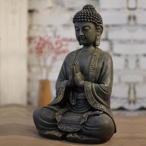 Estatua Grande de Buda en Meditación, Edición Navideña, 37.5x15x24cm, Exquisita Estatua de Buda de Resina Pintada a Mano, Meditación Serena - Product Image 3