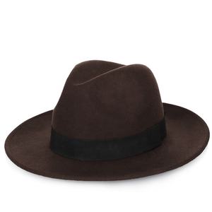 Venta al por mayor barato 100% lana fieltro ala ancha Fedora Panamá <span class=keywords><strong>sombrero</strong></span> para Mujeres Hombres Unisex invierno moda vestido - Product Image 3