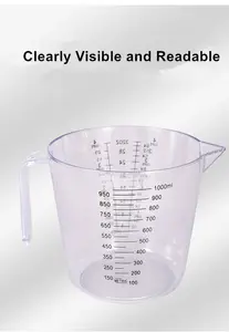 3/4 -4 Cups Plastic Measuring Cups For Liquid Stackable Measuring Cups With Spout And Clear Measurements Microwave Safe