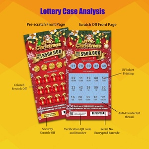 Free Design Christmas Theme CMYK Printing <b>Scratch</b> Off Lottery Real Tickets Custom Lottery <b>Scratch</b> off Card - Product Image 2