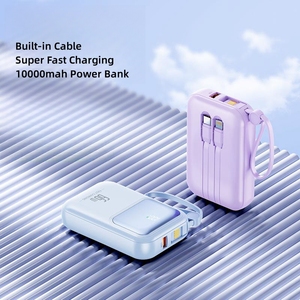 Mini siêu nhanh sạc pd20w + USB 22.5W ngân hàng điện 10000 mAh với được xây dựng trong cáp xách tay powerbanks 10000 mAh - Product Image 5