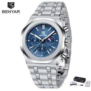 Benyar BY-5228M Limited Edition Stainless Steel Quartz Movement Water Resistant Luminous Dial 42mm <b>Men's</b> <b>Watch</b> for <b>Men</b> with Box - Product Image 2