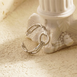 Personalized Vintage Gold Plated Fashion Fine Jewelry Stainless Steel <b>Adjustable</b> <b>Rings</b> for Women - Product Image 3