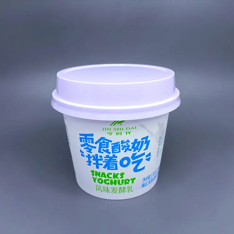 300g10oz使い捨ての安価な積み重ね可能な食品グレード、蓋付き飲用パックデザートコンテナプラスチックヨーグルトカップ