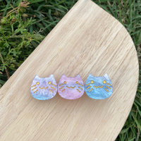Barrettes à cheveux pour enfants en alliage et acétate Ume Cute Cat, pince à bec de canard à paillettes dégradées, accessoires Kawaii pour fête