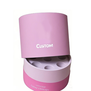 Muestra gratis nuevo Material rosa caramelo cuidado de la piel cilindro cosmético caja de embalaje tubo de papel para polvo suelto Perfume Color personalizado - Product Image 2