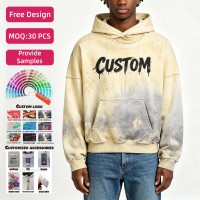 Sudadera con Capucha para Hombre, 420 g/m², 100% Algodón, Lavada, con Apliques Bordados, Corte Regular, Cuello Redondo, Puños Acanalados