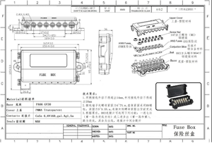 Caja de <span class=keywords><strong>Fusibles</strong></span> MIDI de 7 Vías con Cubierta, Portafusibles de Alta Corriente ANS/ANM, Bloque de <span class=keywords><strong>Fusibles</strong></span> con Pernos M6 para Montacargas y Automóviles - Product Image 2