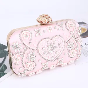 New Elegant Beaded Diamond Purse Bridal Crossbody Rhinestone Party Evening Dinner Luxury Handmade Embroidery Wedding Dinner Bag