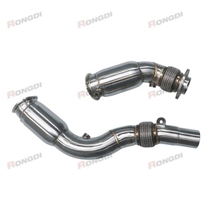 3.5" to 3" High Performance Downpipe for BMW S55 3.0T F80 M3 F82 M4 Car Exhaust Pipes Header Straight Downpipe with Resonator - Product Image 1