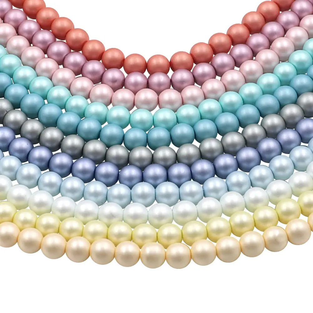 stock for sale matte 8mm glass pearl beads pearls for jewelry making