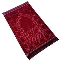 Tapis de Prière Épais 80x120CM, Couverture de Culte Islamique à Motif Uni, Tapis de Prière Musulman Sajada pour le Ramadan, Tapis Janamaz
