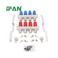 IFAN Promotion DN25*3/4" Collecteur PEX 2-8 Voies pour Chauffage Radiant au Sol Eau Froide/Chaude