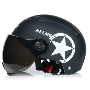 PP helm sepeda motor wajah setengah untuk dewasa, helm sepeda motor wajah terbuka Motocross Headset pelindung kepala