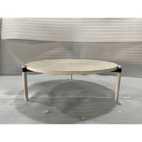 Table basse moderne 1090 x 1090 x 375 en bois ronde pour meubles de maison