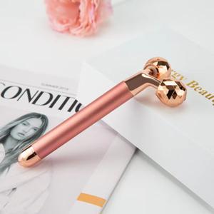 Nhãn hiệu riêng masajeador rodillo Mặt 24K vàng năng lượng <span class=keywords><strong>massage</strong></span> vẻ đẹp thanh điện rung da chăm sóc 3D con lăn Massager - Product Image 2