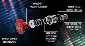 Feuer rakete & Auswerfen & Lachgas Knopf Auto Zigaretten anzünder 12V Stecker Auto Ersatz zubehör Für die meisten Fahrzeuge Steckdose - Product Image 3