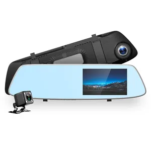 كاميرا سيارة بشاشة عالية الدقة بالكامل وكاميرا P ومرآة رؤية خلفية كاميرا DVR رقمية بعدسات مزدوجة كاميرا سيارة