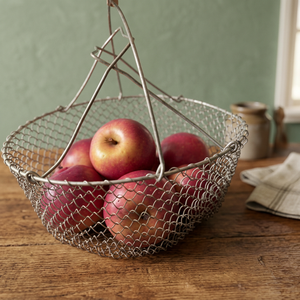 Panier rond en fil métallique avec crochet pour le rangement alimentaire de cuisine, style industriel, bol à fruits en métal durable, conception soudée à un seul niveau - Product Image 5
