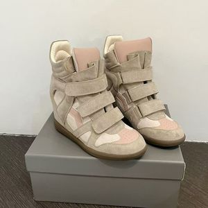 Baskets montantes compensées pour femme, à fermeture auto-agrippante, rehaussantes discrètes, chaussures décontractées - Product Image 4