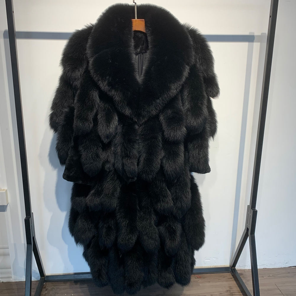 Fur Collar Used Fur Coats Black Fox Fur Collar 100% Real Black