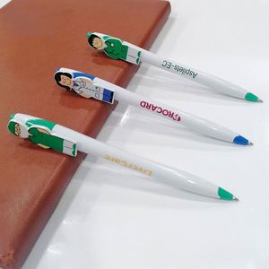 Cartoon Doctor Nurse Character Clip Click <b>Ballpoint</b> <b>Pen</b>, Medical Themed Retractable Advertising Signature <b>Pen</b> Custom Logo - Product Image 2