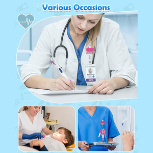 Bán Buôn Y Tá Của Ngày Quà Tặng Long Lanh Acrylic Có Thể Thu Vào Huy Hiệu Reel Clip Phụ Kiện Keychain Mini LED Ánh Sáng Y Tá Bút Thiết Lập - Product Image 4