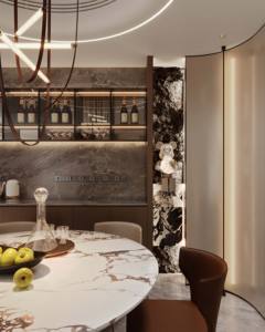 Aparador JINGSHUN, Mueble de Madera de Lujo con Mármol para Sala de Estar, Vitrina de Pared con Estantes Integrados, Mueble de Almacenamiento para el Hogar - Product Image 3