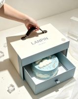 Boîte cadeau rigide de style tiroir en papier spécial, impression de logo personnalisé, feuille d'or, cuir PU, pour emballage de gâteaux, desserts, pâtisseries et aliments