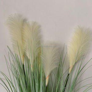 Nouveauté 2022, vente chaude, pampas artificiel, personnalisation, herbe <span class=keywords><strong>de</strong></span> pampas <span class=keywords><strong>artificielle</strong></span> avec feuilles - Product Image 2