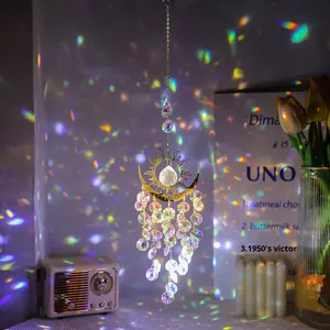 เครื่องดักฝันคริสตัล โมบายลมตกแต่ง ดีไซน์ดวงตา ดวงอาทิตย์ ดวงจันทร์ ขายส่ง - Product Image 4