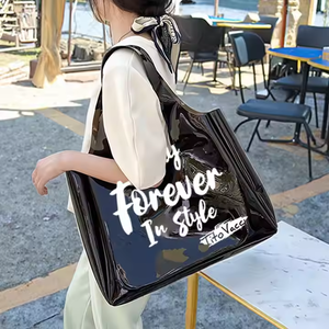 Stylish Orange PVC Tote <b>Bag</b> with <b>Transparent</b> Jelly Design Shoulder Closure Custom Logo Fashion Shopping Gift <b>Bag</b> China Origin - Product Image 1