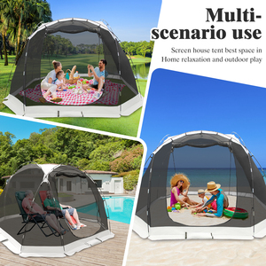 Tente <span class=keywords><strong>tunnel</strong></span> d'extérieur quatre saisons en polyester imperméable 2000-3000mm avec protection solaire et anti-moustiques pour 1-2 personnes, pique-niques et camping - Product Image 5