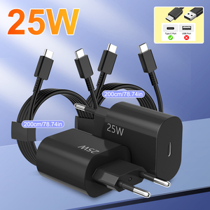 Cargador de Pared USB-C de Carga Súper Rápida de 25 W, Adaptador de Cargador PD para la UE con Cable Tipo C para Teléfono Móvil <span class=keywords><strong>Samsung</strong></span> Galaxy <span class=keywords><strong>S22</strong></span> S21 - Product Image 1