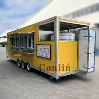 Remorque de 23 pieds avec four et évier Support à pizza portable Concession de cuisine Traiteur Bbq Pizza Trailer
