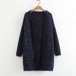 Offre Spéciale Doux Et chaud V-cou Cardigan Tricoté Mi-longue dame Pull - Product Image 5