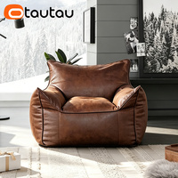 Housse de pouf inclinable moderne en similicuir OTAUTAU SF001 sans rembourrage inclus